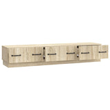 vidaXL TV Cabinet with Drawer Black 147 x 34.5 x 27 cm Engineered Wood