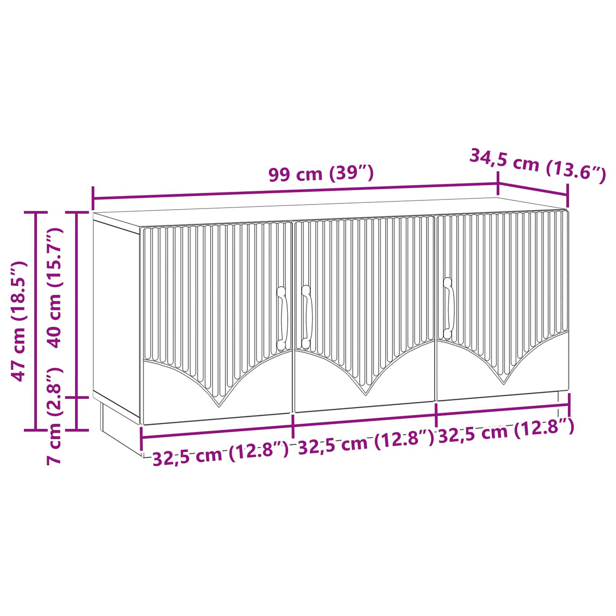 vidaXL TV Kast Zwart 99 x 34,5 x 47 cm Bewerkt hout
