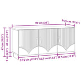 vidaXL TV Kast Zwart 99 x 34,5 x 47 cm Bewerkt hout