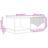 vidaXL Coffee table Black 90x50x37 cm Engineered wood