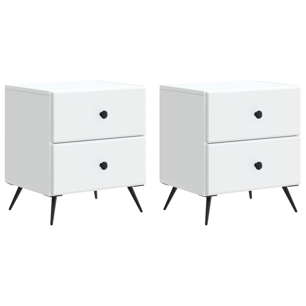vidaXL Nachtkastje met lade 2 pcs Wit 43 x 34,5 x 47,5 cm Bewerkt hout