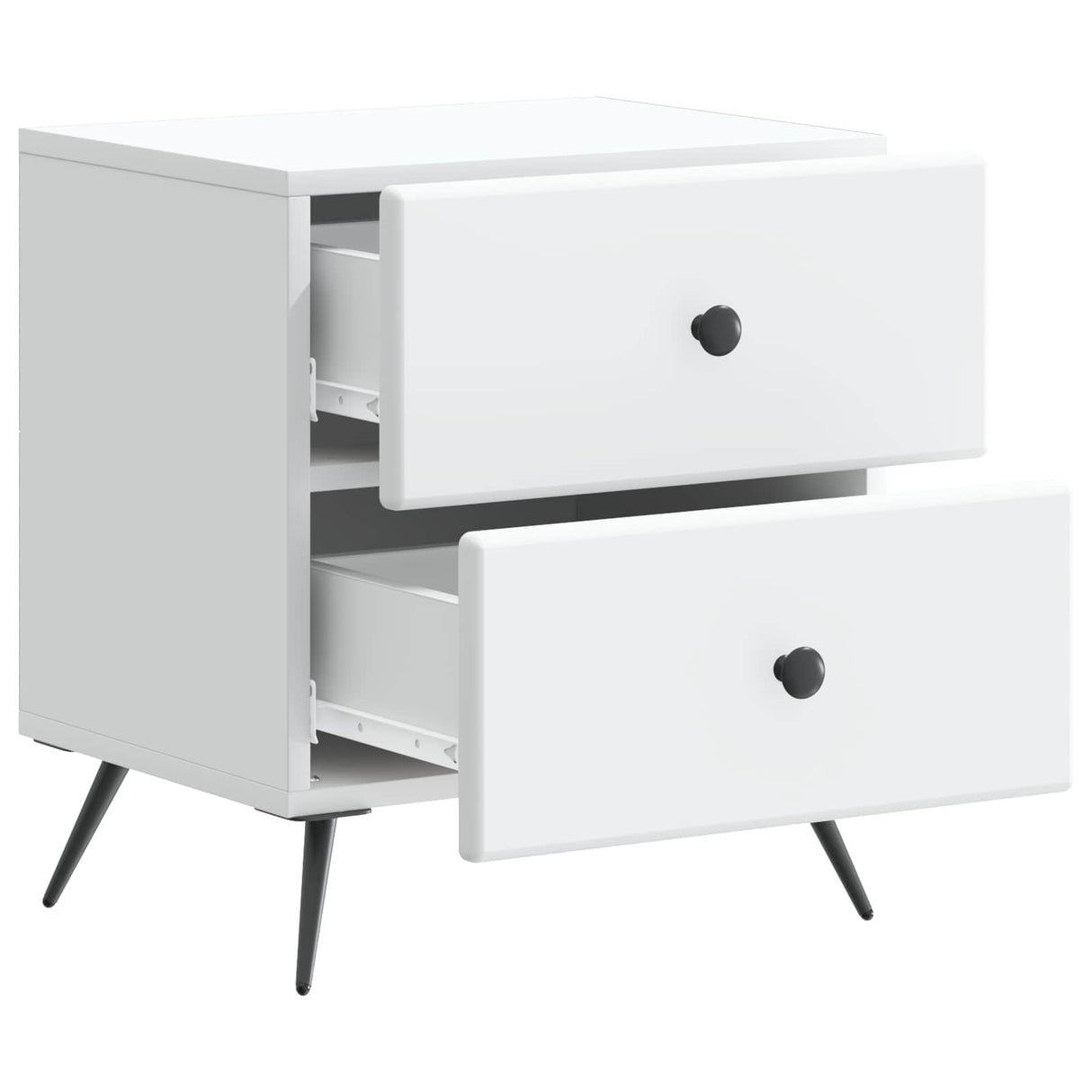 vidaXL Nachtkastje met lade 2 pcs Wit 43 x 34,5 x 47,5 cm Bewerkt hout