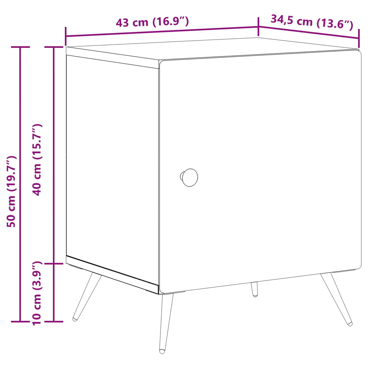 vidaXL Nachtkastje 2 pcs Wit 43 x 34,5 x 50 cm Bewerkt hout