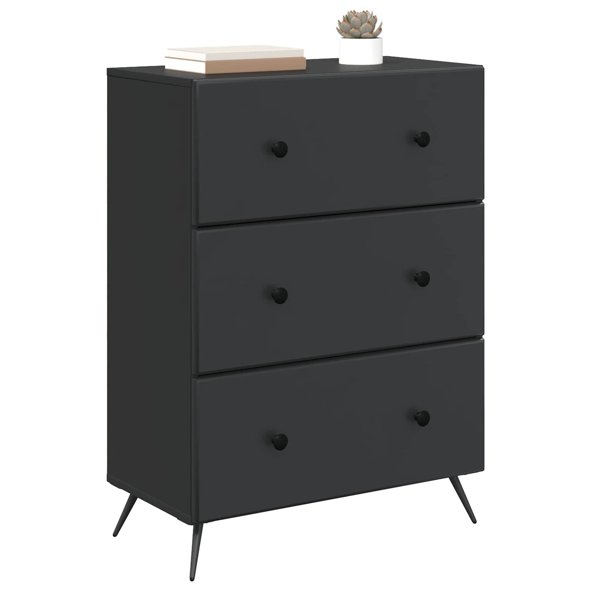 vidaXL Ladekast Zwart 66 x 34,5 x 90 cm Bewerkt hout