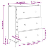 vidaXL Ladekast Zwart 66 x 34,5 x 90 cm Bewerkt hout