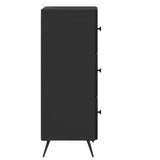 vidaXL Ladekast Zwart 33 x 34,5 x 90 cm Bewerkt hout