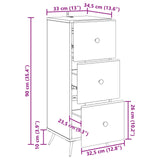 vidaXL Ladekast Zwart 33 x 34,5 x 90 cm Bewerkt hout