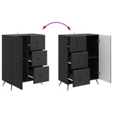 vidaXL Sideboard with drawer Black 66 x 34.5 x 90 cm Engineered wood