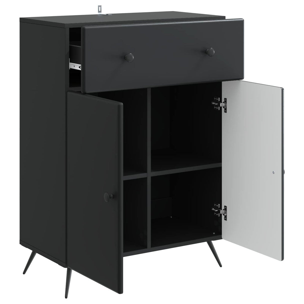 vidaXL Dressoir met lade Zwart 66 x 34,5 x 90 cm Bewerkt hout