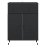 vidaXL Dressoir met lade Zwart 66 x 34,5 x 90 cm Bewerkt hout
