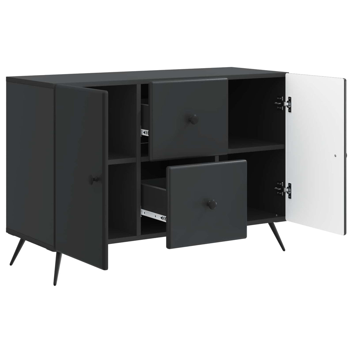 vidaXL Dressoir met lade Zwart 89 x 34,5 x 60 cm Bewerkt hout