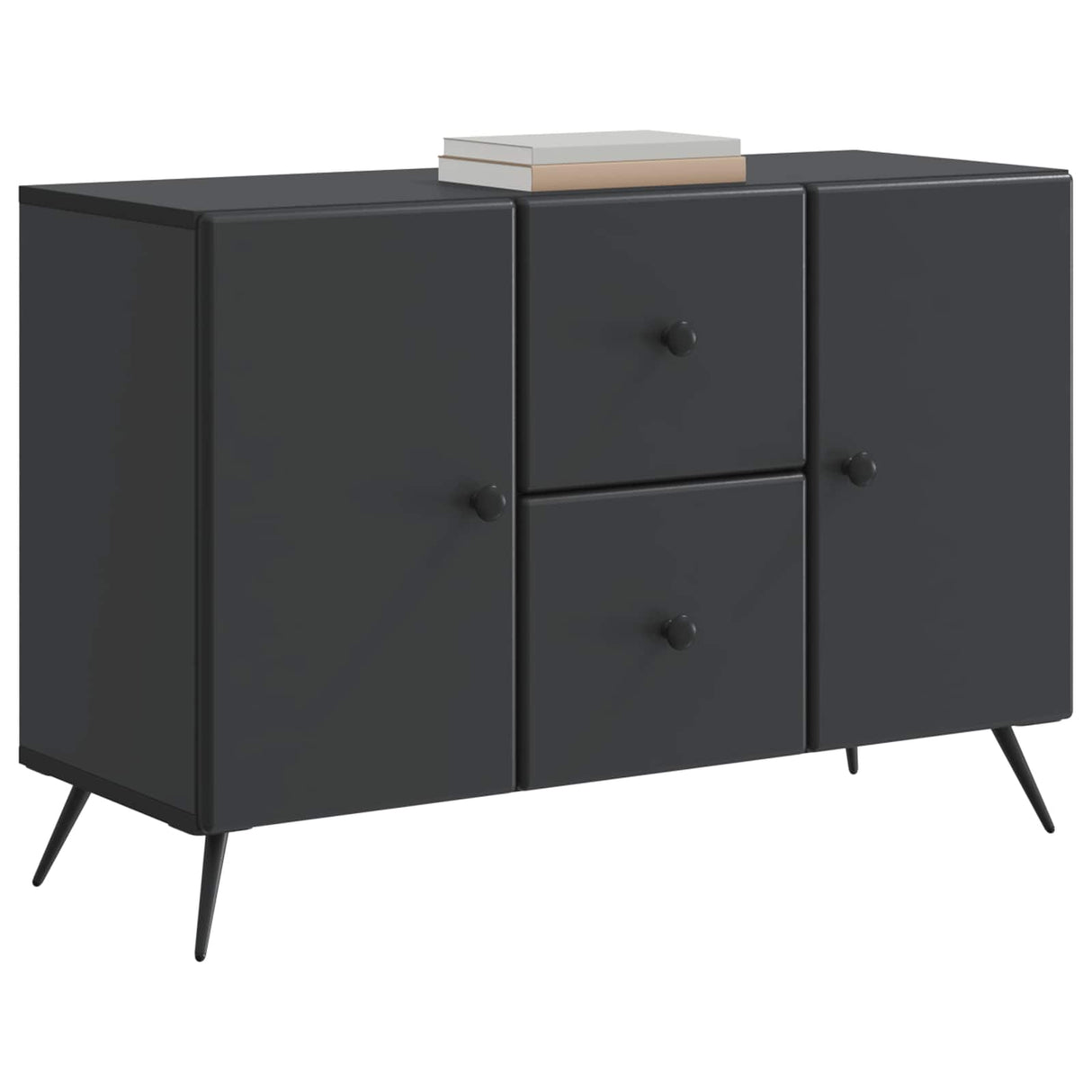 vidaXL Dressoir met lade Zwart 89 x 34,5 x 60 cm Bewerkt hout