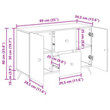 vidaXL Dressoir met lade Zwart 89 x 34,5 x 60 cm Bewerkt hout