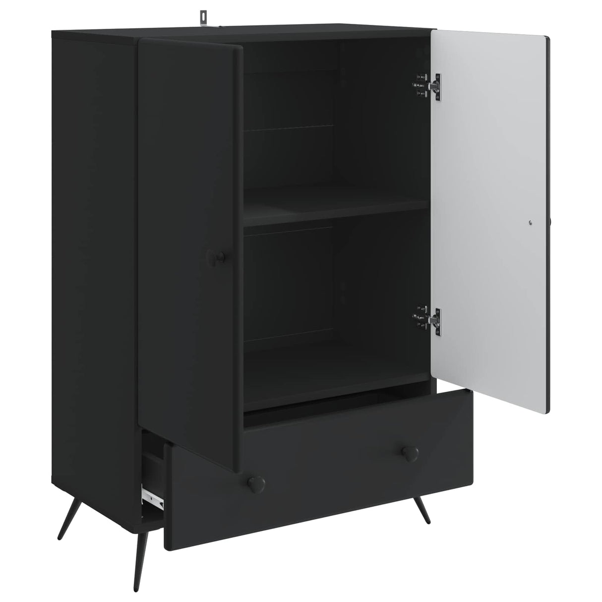 vidaXL Dressoir met lade Zwart 66 x 34,5 x 95 cm Bewerkt hout