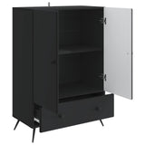 vidaXL Dressoir met lade Zwart 66 x 34,5 x 95 cm Bewerkt hout