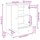 vidaXL Dressoir met lade Zwart 66 x 34,5 x 95 cm Bewerkt hout