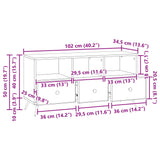 vidaXL TV Kast met lade Zwart 102 x 34,5 x 50 cm Bewerkt hout