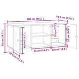 vidaXL TV Kast Zwart 102 x 34,5 x 50 cm Bewerkt hout