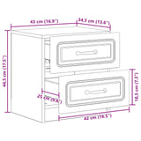 vidaXL Nachtkastje met lade 2 pcs Wit 43 x 34,5 x 44,5 cm Bewerkt hout