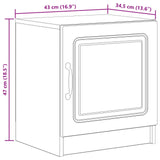 vidaXL Nachtkastje 2 pcs Wit 43 x 34,5 x 47 cm Bewerkt hout