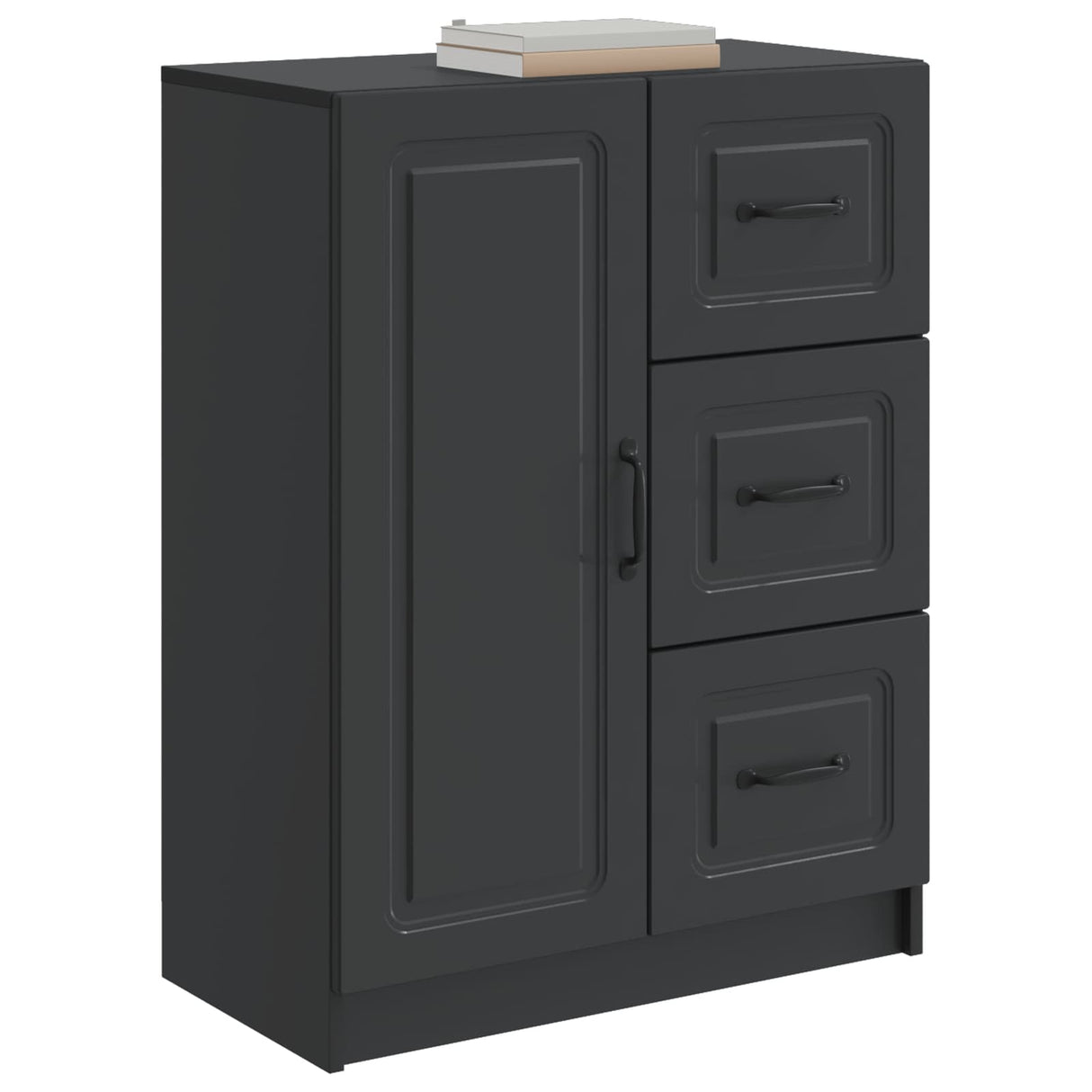 vidaXL Dressoir met lade Zwart 66 x 34,5 x 87 cm Bewerkt hout