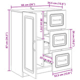 vidaXL Dressoir met lade Zwart 66 x 34,5 x 87 cm Bewerkt hout