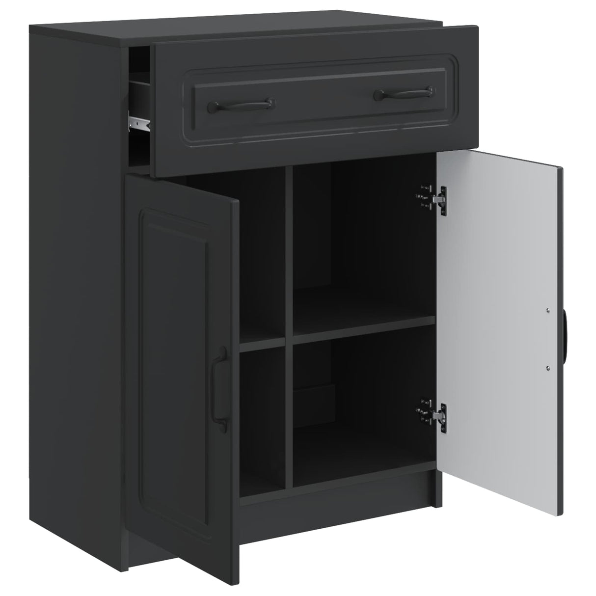 vidaXL Dressoir met lade Zwart 66 x 34,5 x 87 cm Bewerkt hout