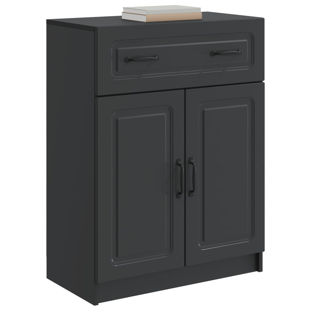 vidaXL Dressoir met lade Zwart 66 x 34,5 x 87 cm Bewerkt hout
