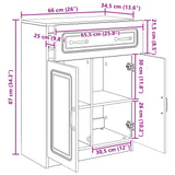 vidaXL Dressoir met lade Zwart 66 x 34,5 x 87 cm Bewerkt hout
