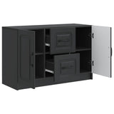 vidaXL Sideboard with Drawer Black 89x34.5x57 cm Engineered Wood
