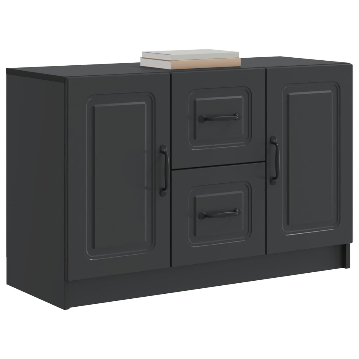 vidaXL Sideboard with Drawer Black 89x34.5x57 cm Engineered Wood