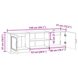 vidaXL TV Kast Zwart 150 x 31 x 47 cm Bewerkt hout