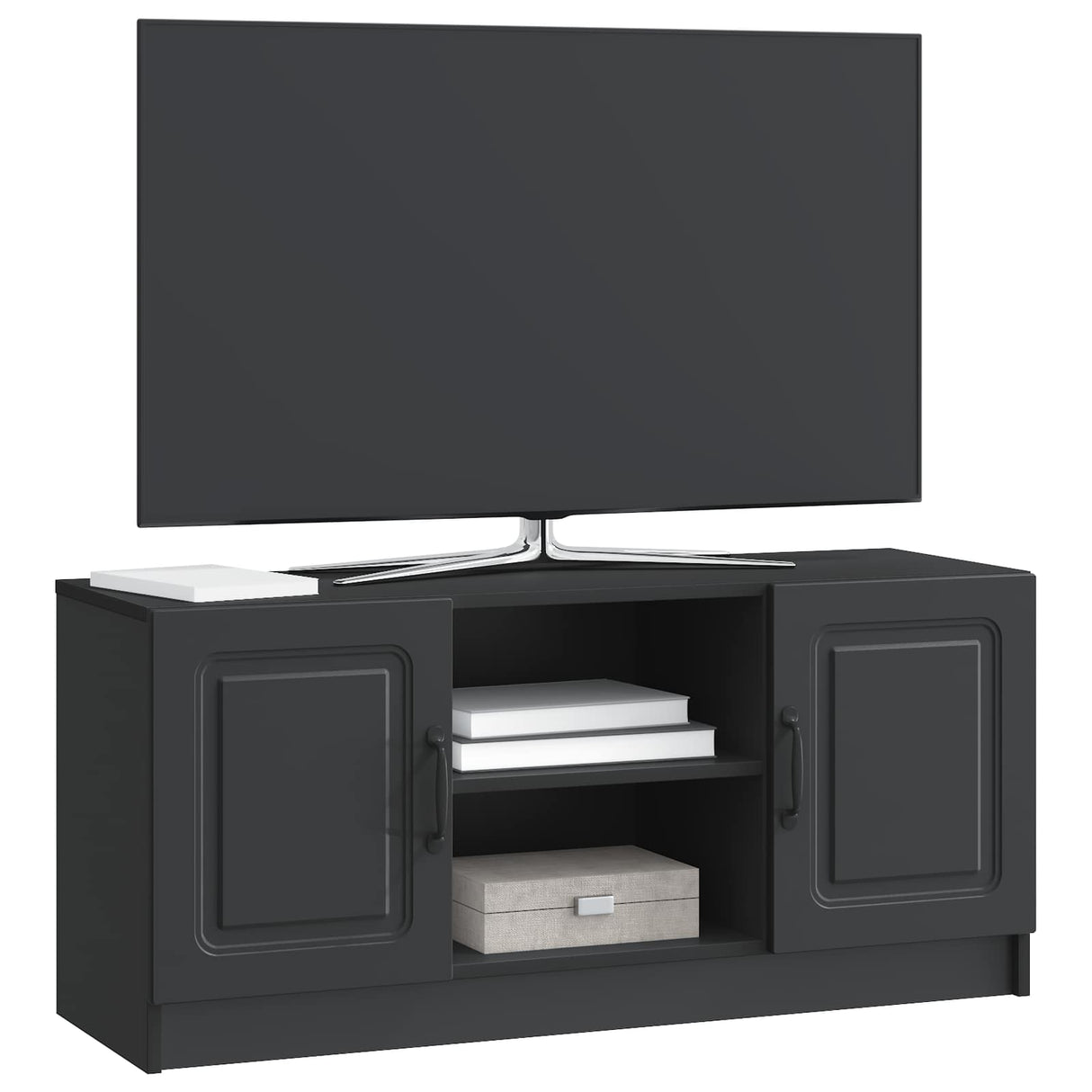 vidaXL TV Kast Zwart 102 x 34,5 x 47 cm Bewerkt hout