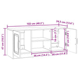 vidaXL TV Kast Zwart 102 x 34,5 x 47 cm Bewerkt hout