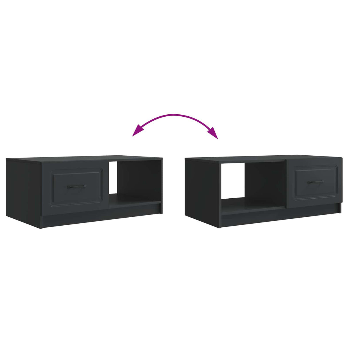 vidaXL Coffee Table Black 90 x 50 x 37 cm Engineered Wood
