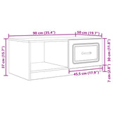 vidaXL Coffee Table Black 90 x 50 x 37 cm Engineered Wood