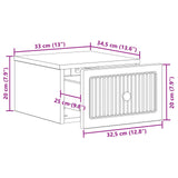 vidaXL Muurbevestigde Nachttafel 2 pcs Sonoma Eiken 33 x 34,5 x 20 cm