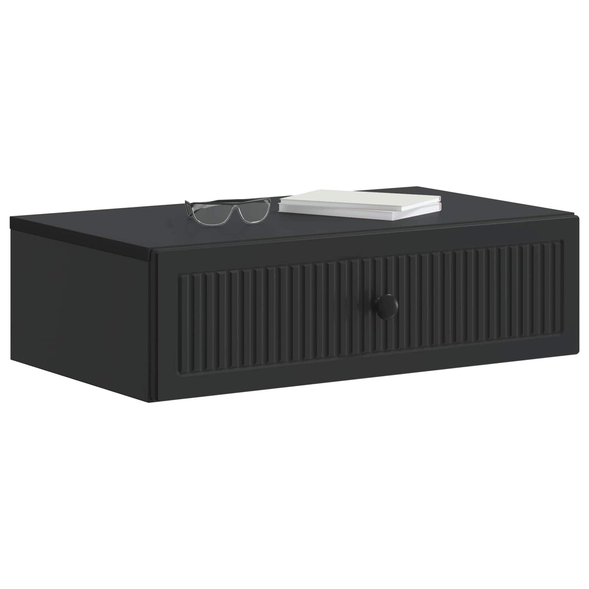 vidaXL Wall-Mounted Side Table Black 59x34.5x17 cm Engineered Wood