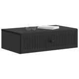 vidaXL Wall-Mounted Side Table Black 59x34.5x17 cm Engineered Wood