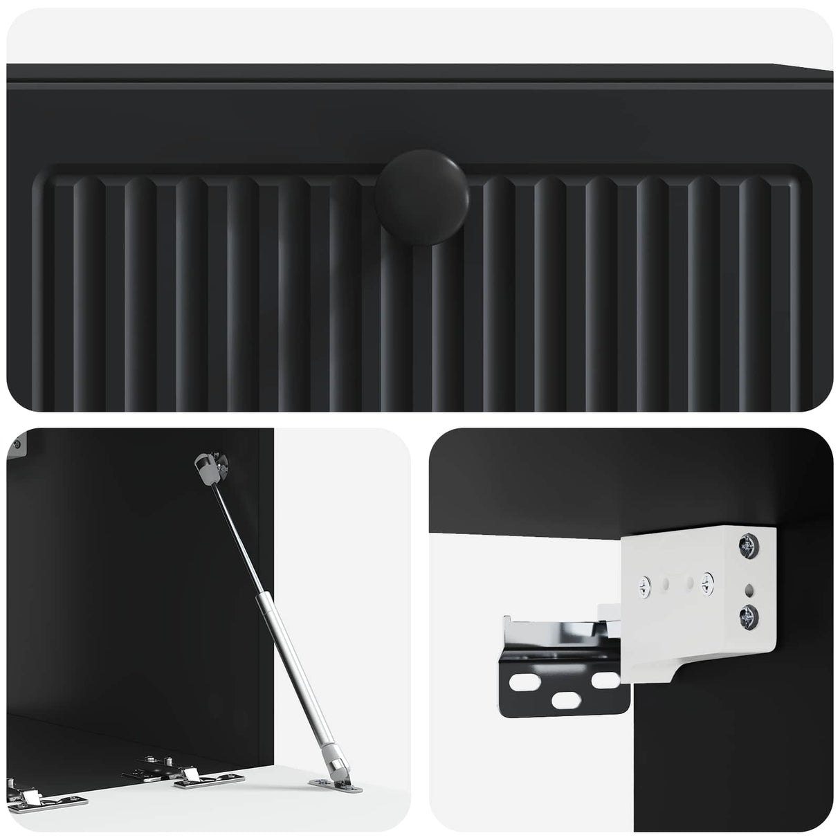 vidaXL Wall-Mounted TV Cabinet Black 59.5x41x30 cm Engineered Wood