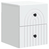 vidaXL Muurbevestigde Nachttafel met lade 2 pcs Wit 33 x 34,5 x 40 cm