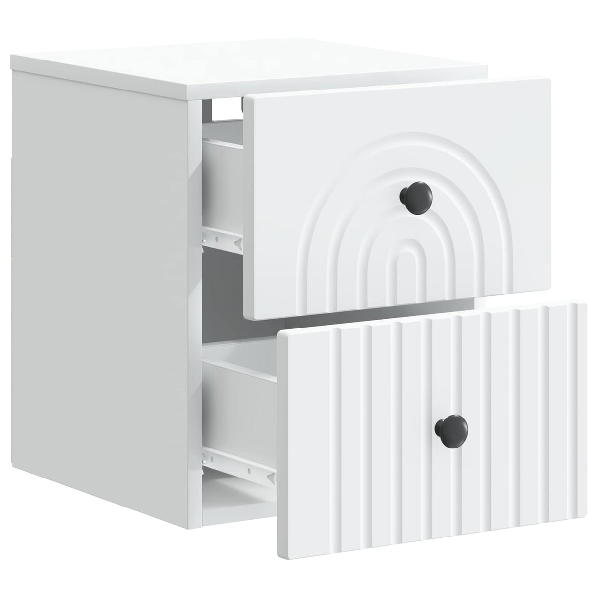 vidaXL Muurbevestigde Nachttafel met lade 2 pcs Wit 33 x 34,5 x 40 cm