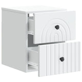 vidaXL Muurbevestigde Nachttafel met lade 2 pcs Wit 33 x 34,5 x 40 cm