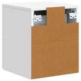 vidaXL Muurbevestigde Nachttafel met lade 2 pcs Wit 33 x 34,5 x 40 cm