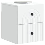 vidaXL Muurbevestigde Nachttafel met lade 2 pcs Wit 33 x 34,5 x 40 cm