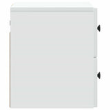 vidaXL Muurbevestigde Nachttafel met lade 2 pcs Wit 33 x 34,5 x 40 cm