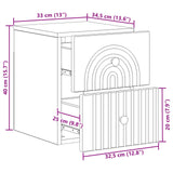 vidaXL Muurbevestigde Nachttafel met lade 2 pcs Wit 33 x 34,5 x 40 cm