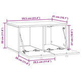 vidaXL Wandmontage TV-kast Zwart 59,5 x 41 x 30 cm Bewerkt hout
