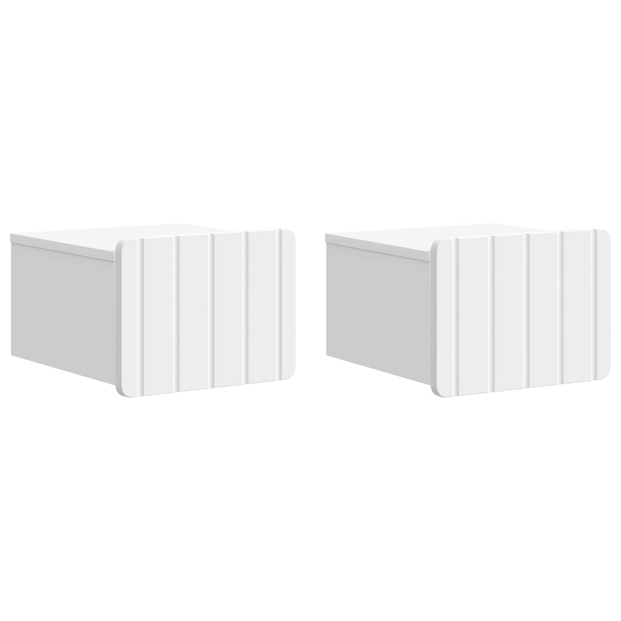 vidaXL Muurbevestigde Nachttafel met lade 2 pcs Wit 33 x 34,5 x 24 cm