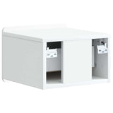 vidaXL Muurbevestigde Nachttafel met lade 2 pcs Wit 33 x 34,5 x 24 cm